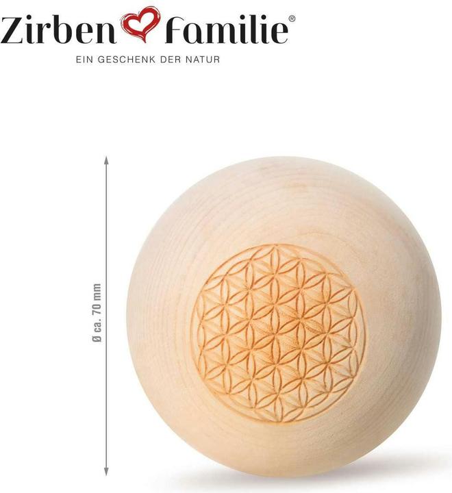 Produktbild ZirbenFamilie ZirbenKugel Blume des Lebens