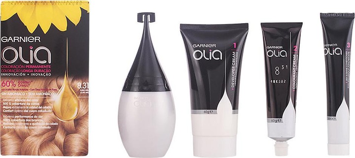 Actual product image Garnier OLIA Coloración Permanente #8,31 Rubio Miel 4 pz (8.31 Rubio Miel 4 pz)