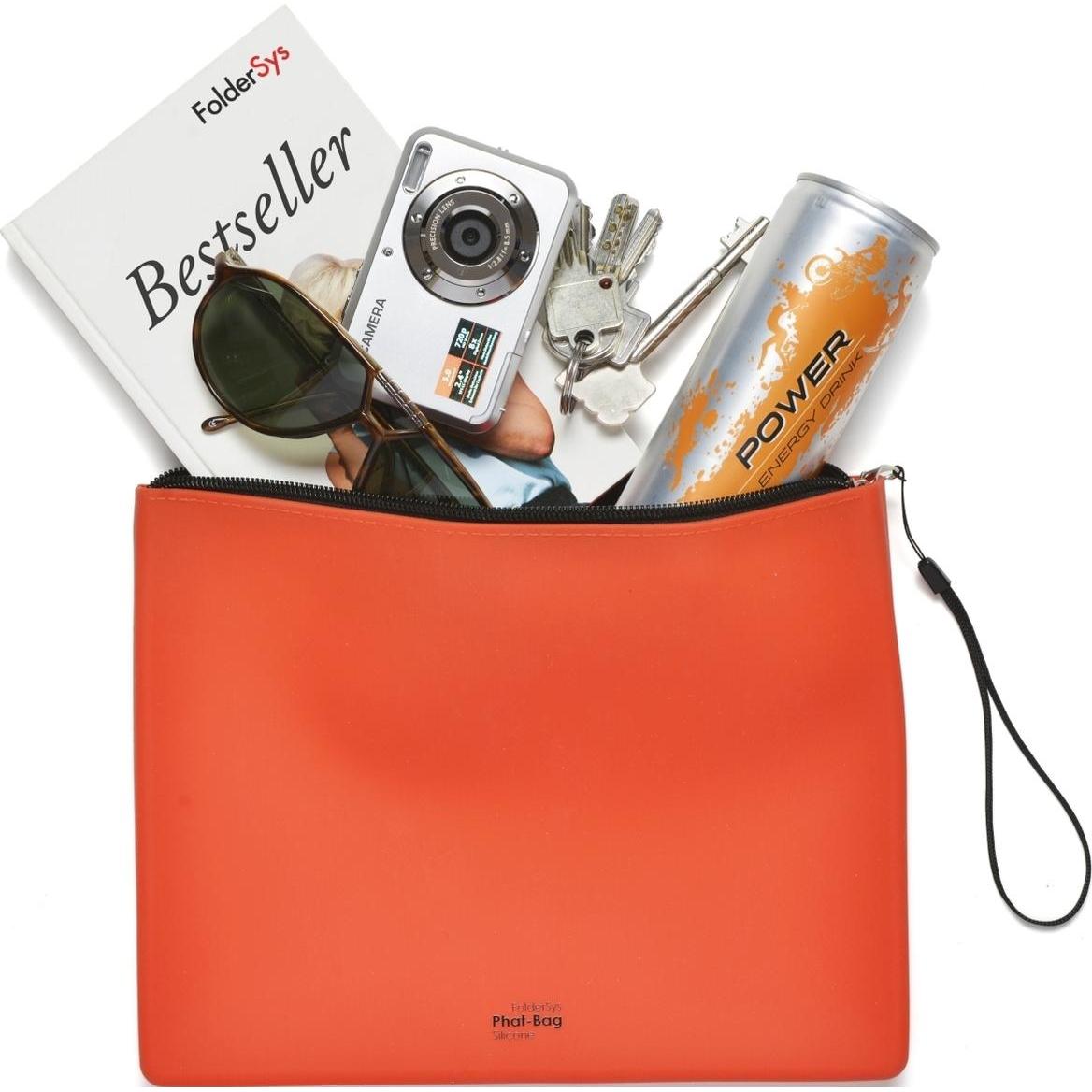 Thumbnail - Foldersys, Mappe, Reissverschlussbeutel PHAT BAG A5 orange/schwarz 1,2 mm (A5, 1 x)