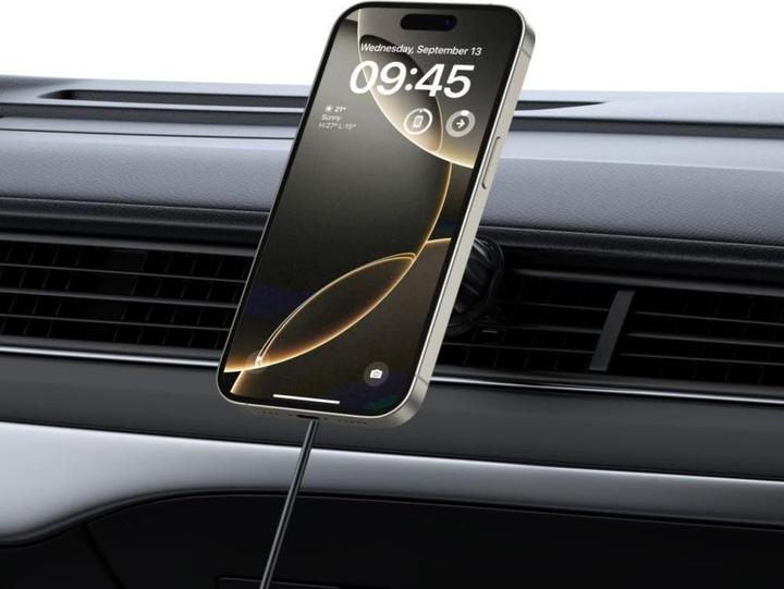 Actual product image Tech-Protect Mm15w-V5 Magnetic Magsafe CD & Vent Car Mount Wireless Charger 15w Black/Black