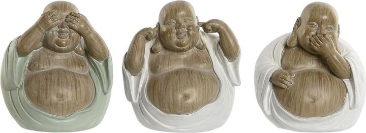 Image du produit Esprit Deko-Figur Home ESPRIT Weiss grün Buddha Orientalisch 10 x 9 x 10,5 cm (3 Stück)