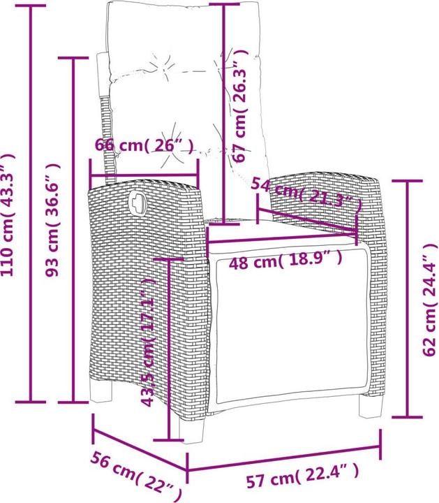 Produktbild vidaXL Gartensessel verstellbar