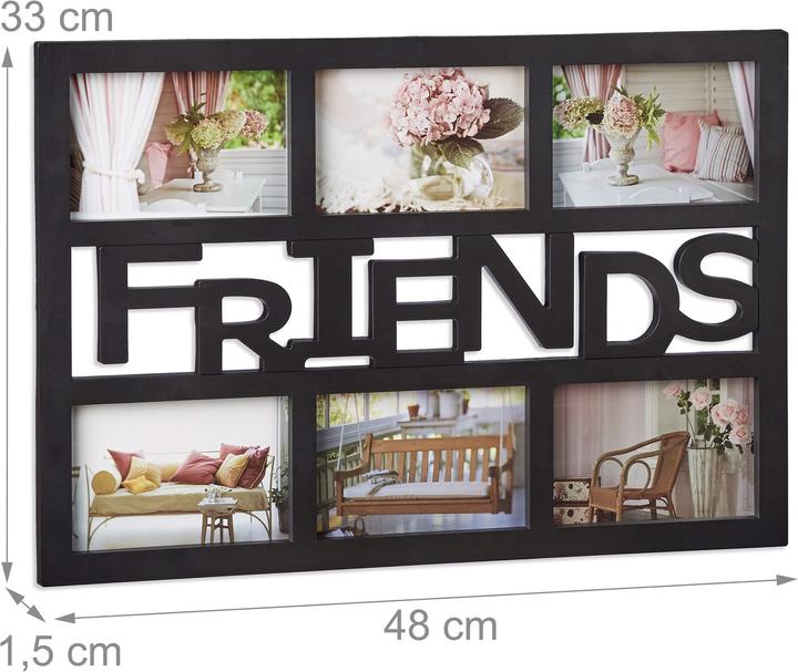 Image du produit Relaxdays Cadre photos Friends pour 6 photos (10 x 15 cm)