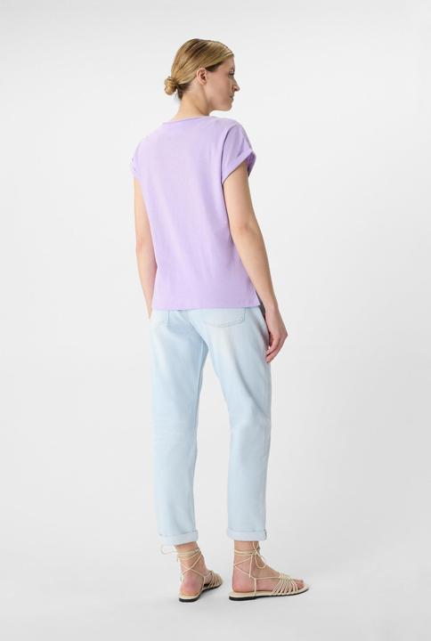 Image du produit Comma T-Shirt Jersey-T-Shirt mit fixiertem Ärmelumschlag (36)