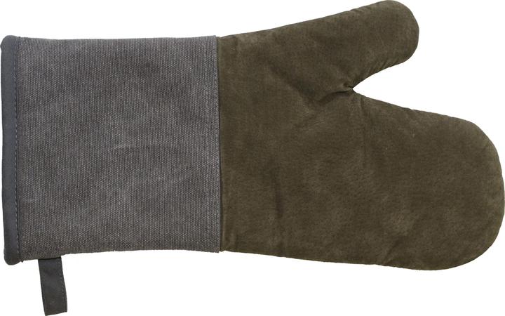 Immagine prodotto Schwarz Kitchen Gant en cuir, manchette en toile de coton, intérieur coton bouclé (Guanto protettivo in pelle, Materiale superiore del polsino in cotone rinforzato)