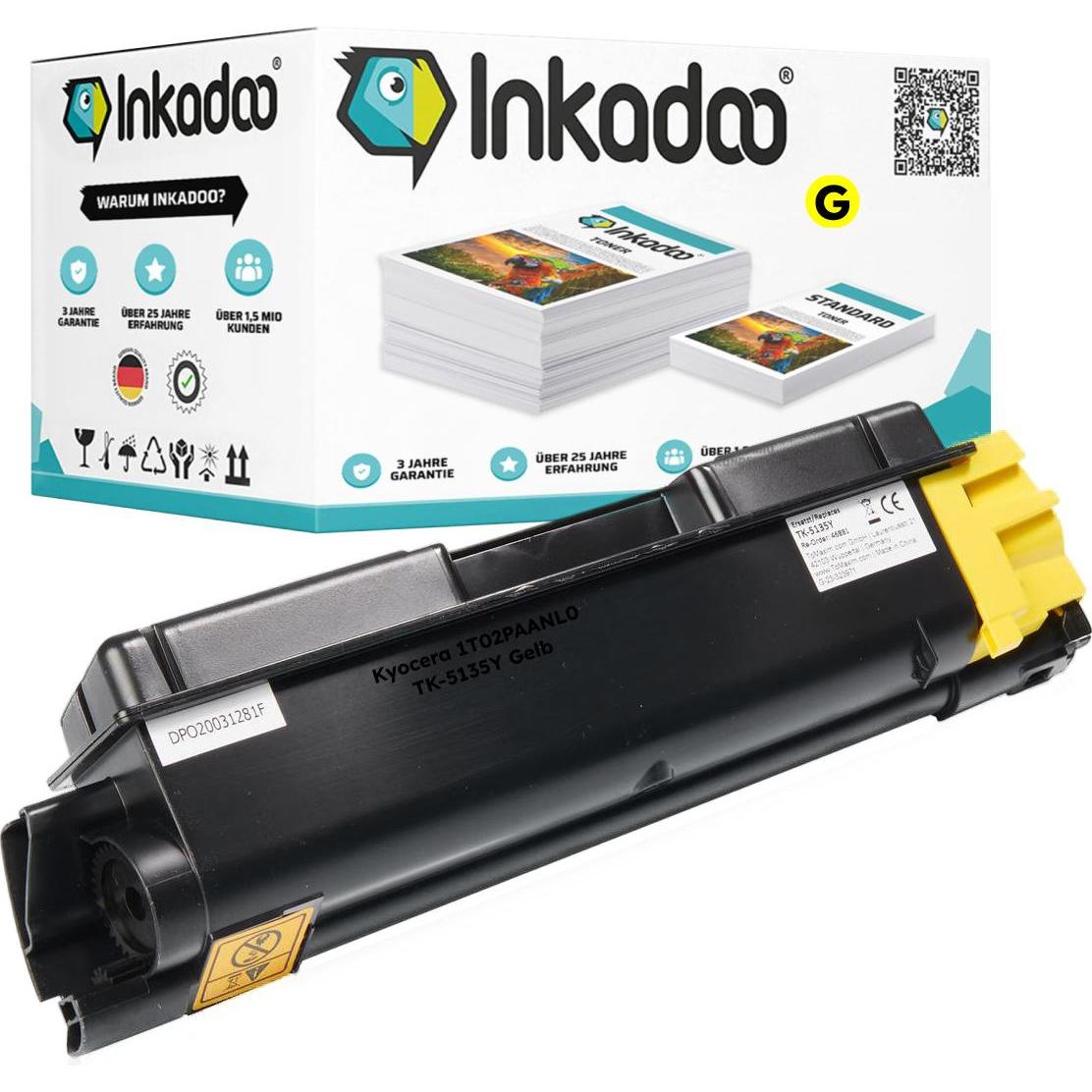 Inkadoo, Toner, Toner kompatibel zu Kyocera 1T02PAANL0 / TK-5135Y Toner, gelb Gelb (Y)