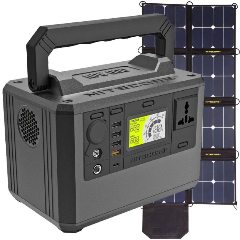 Nitecore, Power Station, NPS600 Power Station 165000mAh und FSP100 faltbares Solarpanel mit max. 100W (594000 Wh)