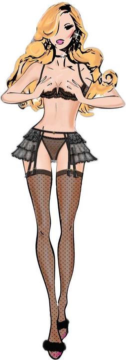 Produktbild Bombshell Boudoir V Wire 3 Pc Erotische Dessous-Set Black L (L)