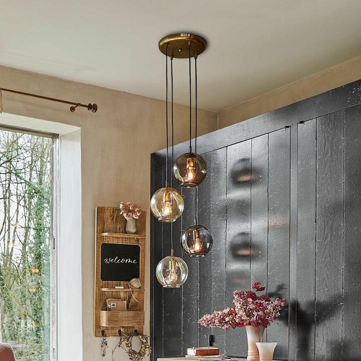 Immagine prodotto Loberon Lampada a sospensione Brontille marrone/ottone antico (E27)