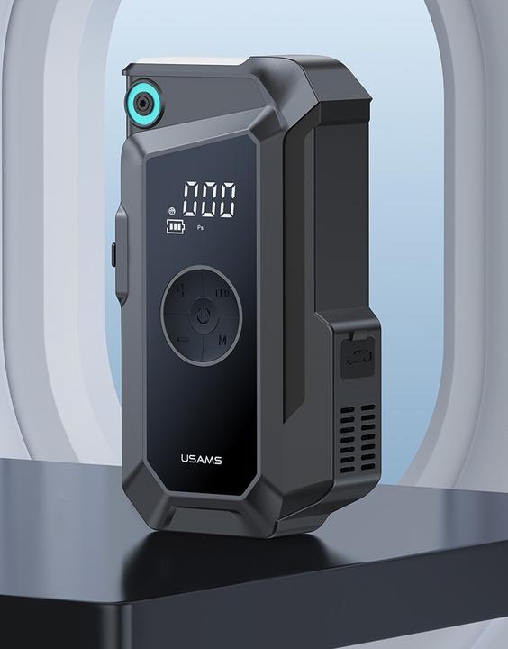 Actual product image Usams Jumpstarter Powerbank 8000mAh + wbudowana latarka czarny/black ZB287 (1000 A, 8000 mAh)