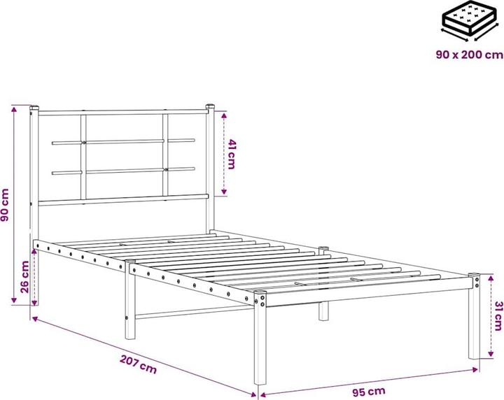 Image du produit vidaXL Bettgestell (90 x 200 cm)
