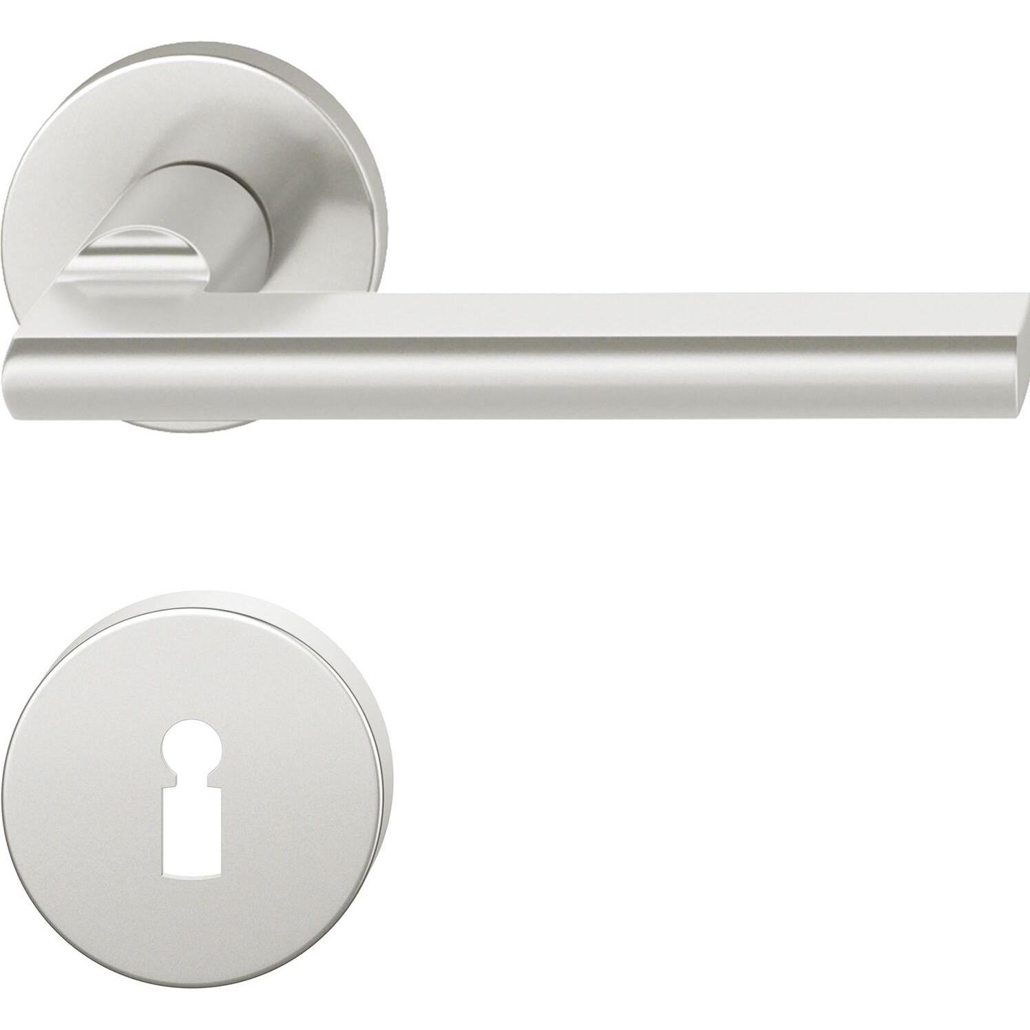 FSB, Türgriff + Fenstergriff, Drückergarnitur 12 1035 ASL auf Rosette BB, silber eloxiert (Türgarnitur)