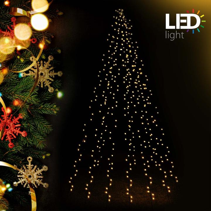 Produktbild Toboli Christbaumbeleuchtung mit Ring 192 LEDs 6x2m Lichterkette Weihnachtsbaum
