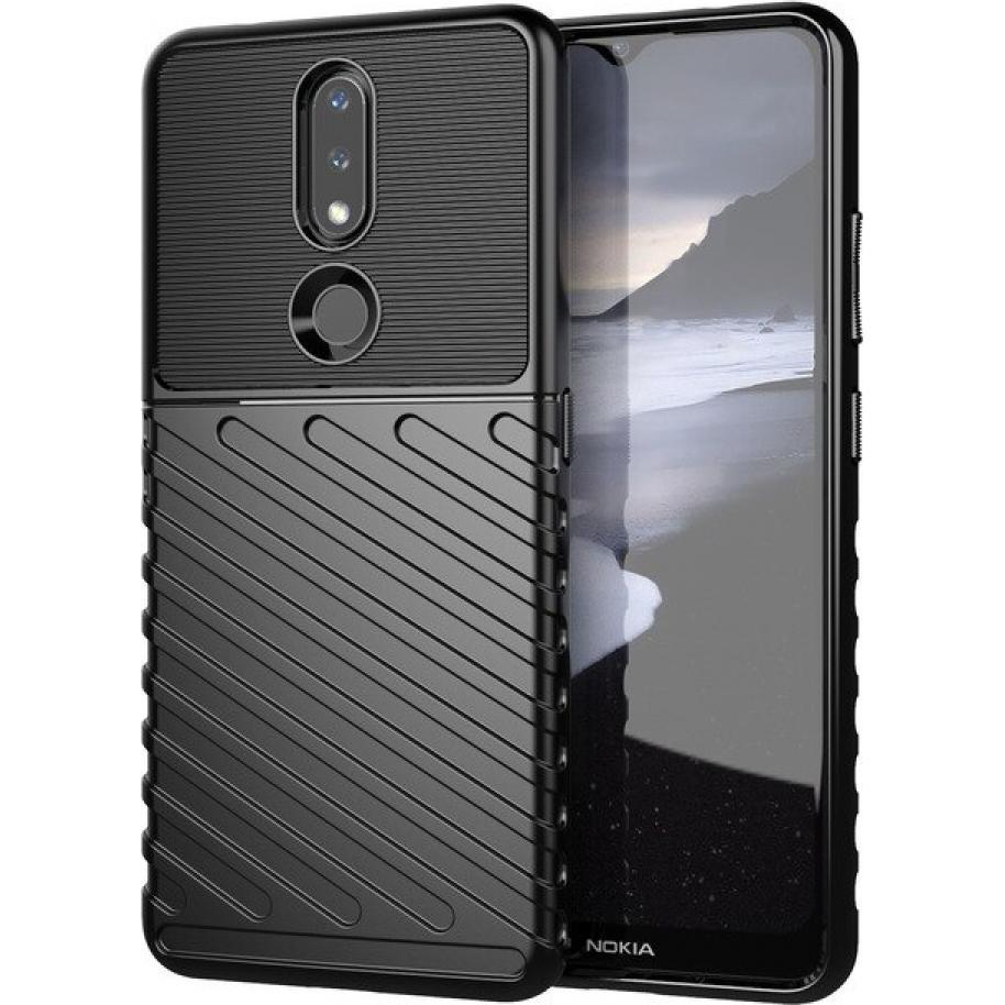 Screenguard Nokia 2.4 SpaceCase Impact-Resistant Hülle (Nokia 2.4), Smartphone Hülle, Schwarz