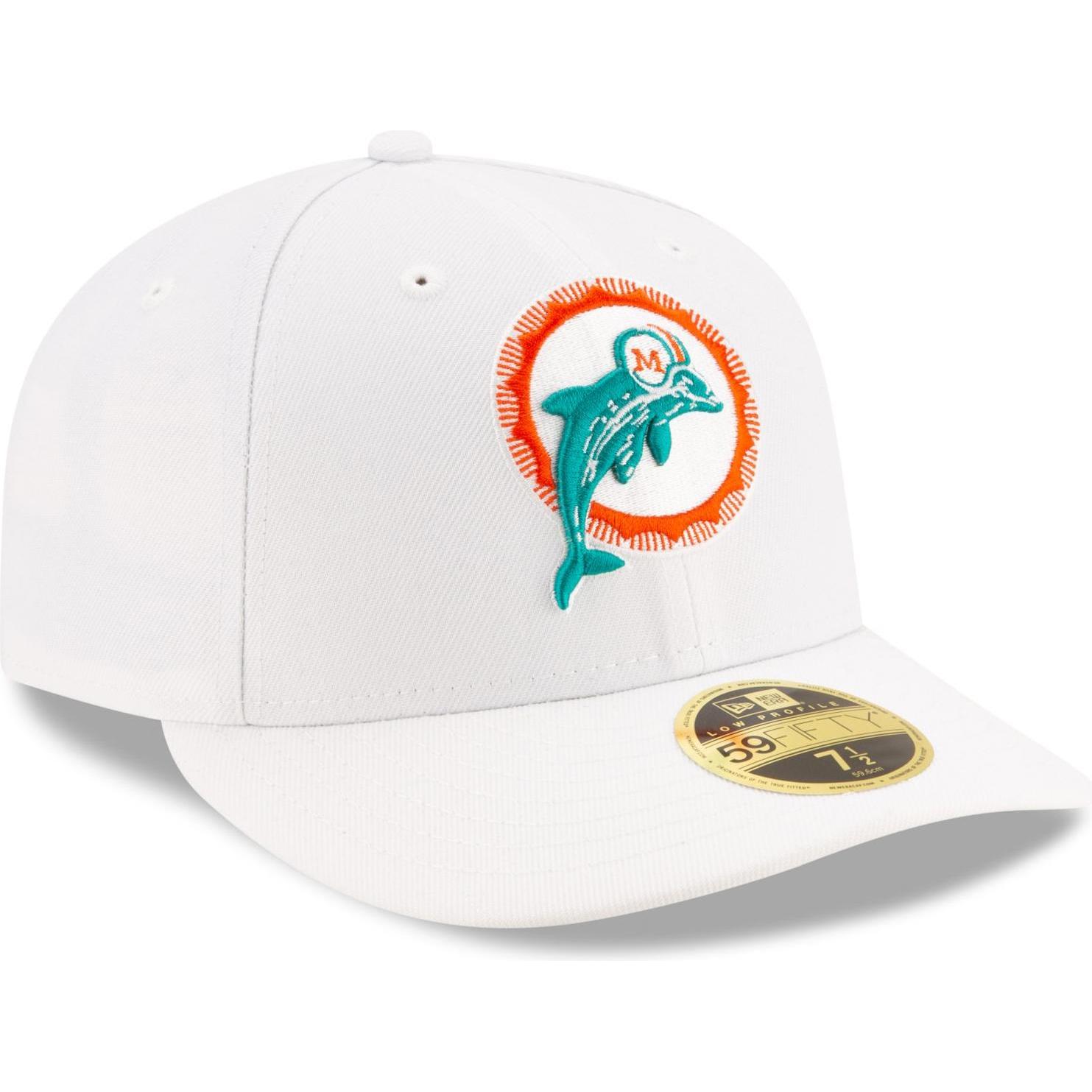 Thumbnail - New Era, Herren, Cap, 59Fifty Low Profile Retro Miami Dolphins, Weiss, (7 1/2)