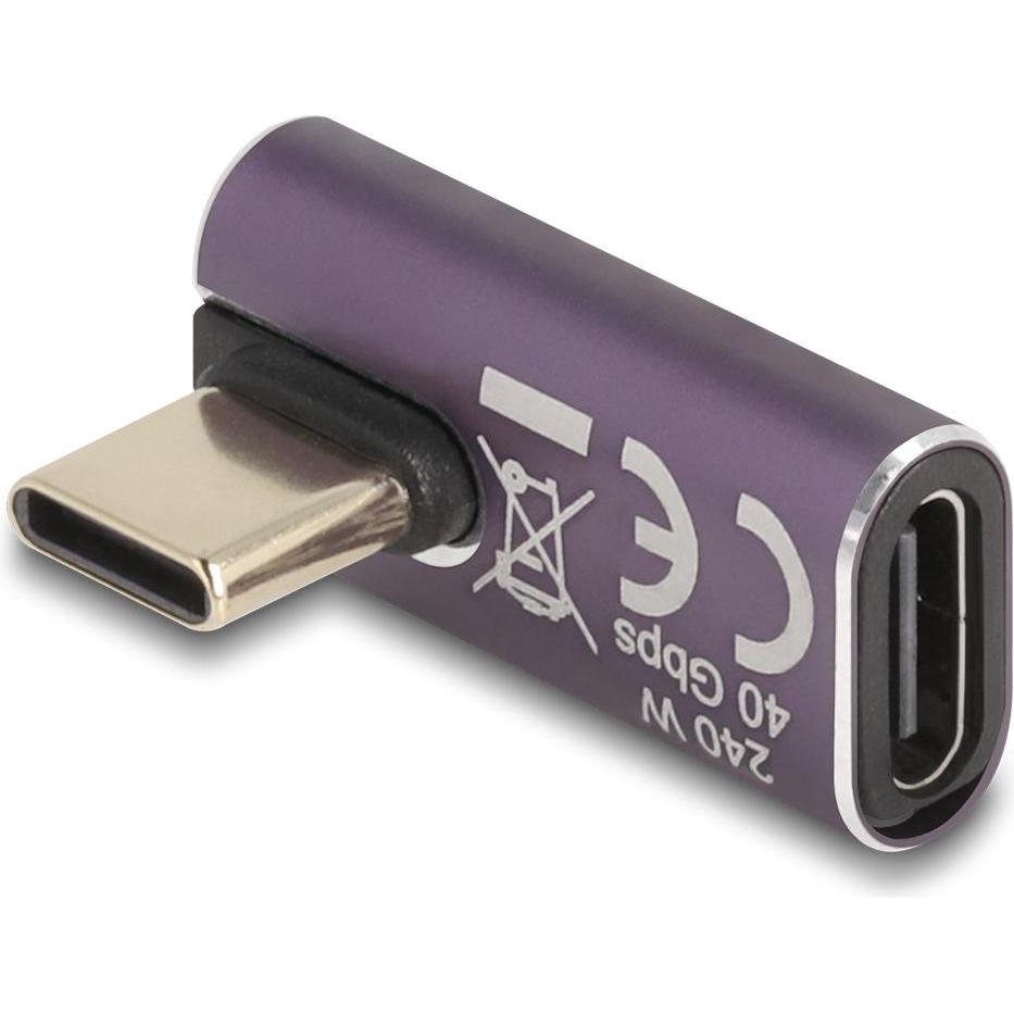 Thumbnail - Delock USB Adapter 40 Gbps USB Type-C PD 3.1 240 W Stecker z (USB Typ-C, 2.50 cm), Data + Video Adapter, Violett