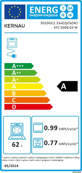 Energy Label Kernau KFC 5008 GE W