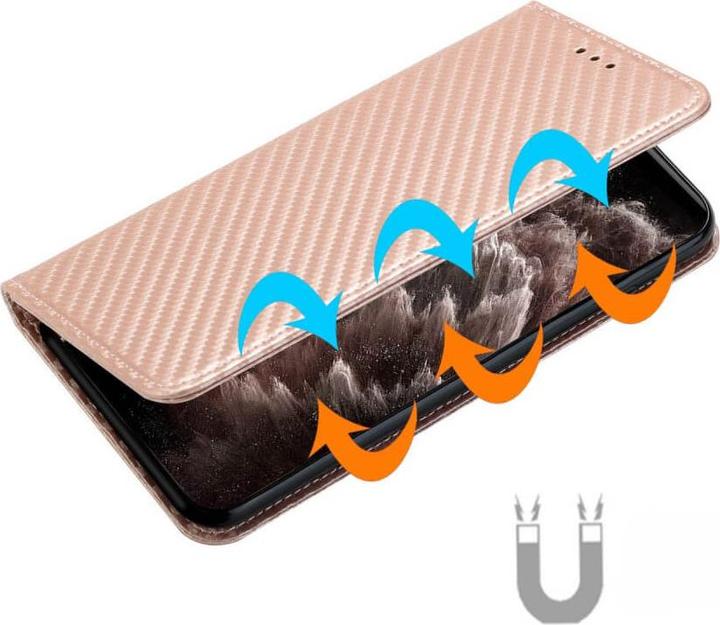 Produktbild Cover-Discount Galaxy A55 - Carbon Look Flip Case rosa (Samsung Galaxy A55)