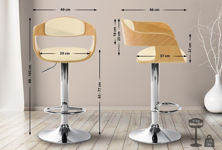 Actual product image CLP Kingston bar stool, natural/cream