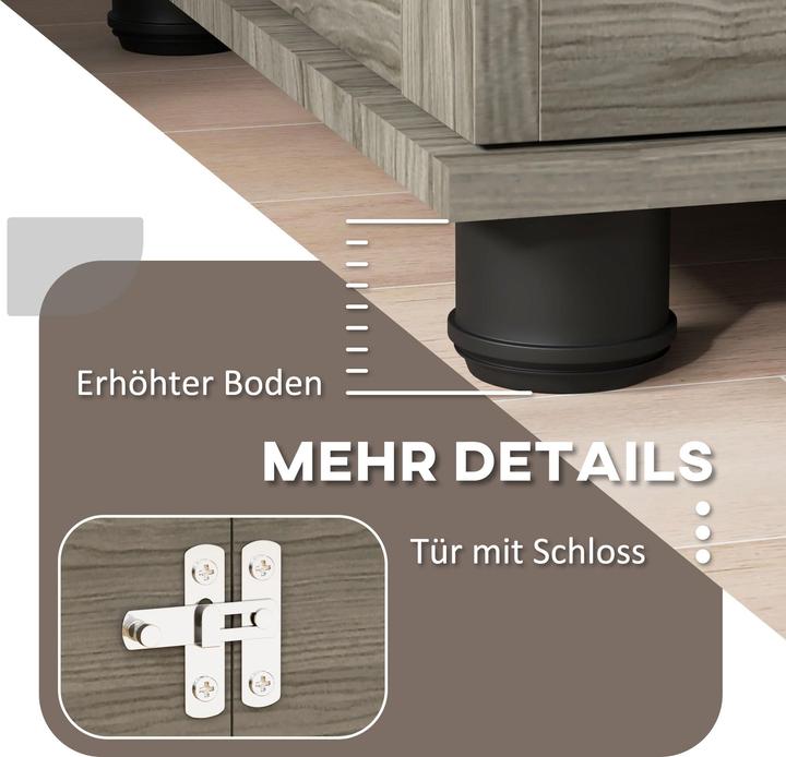 Produktbild PawHut Hundekäfig Spanplatte, Stahl Grau (Hundezwinger)