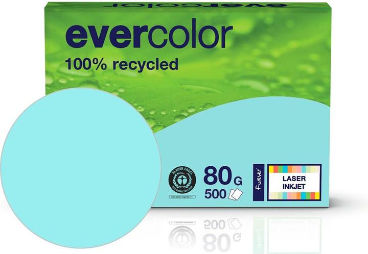 Produktbild Clairefontaine Recyclingpapier Evercolor hellblau DIN A4 80 g/qm 500 Blatt (80 g/m², 500 x, A4)