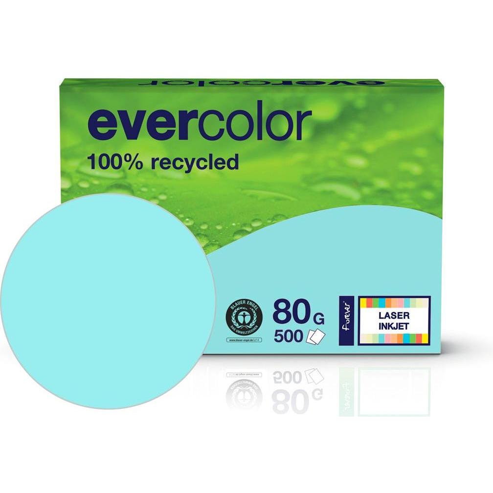 Thumbnail - Clairefontaine, Kopierpapier, Recyclingpapier Evercolor hellblau DIN A4 80 g/qm 500 Blatt (80 g/m², 500 x, A4)