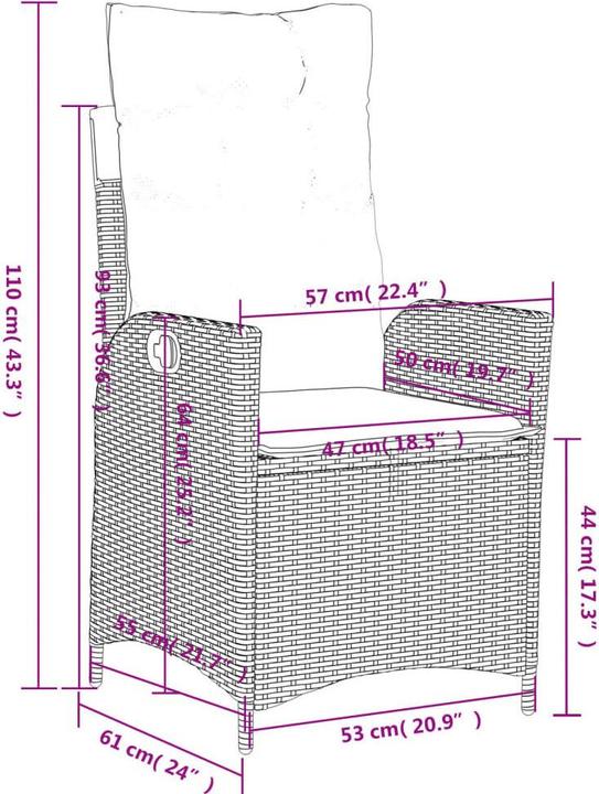 Produktbild vidaXL Garten Essgruppe (80 x 80 x 40 cm)