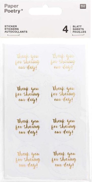 Immagine prodotto Rico Design Paper Poetry Sticker Thank you for sharing our day