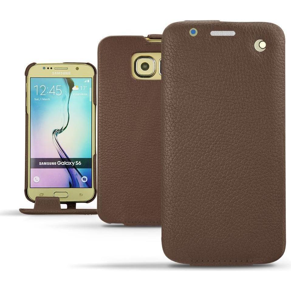 Noreve Lederschutzhülle vertikal (Samsung Galaxy S6), Smartphone Hülle, Braun