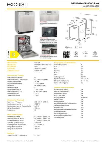 Actual product image Exquisit EGSP6112-EF-030E inox