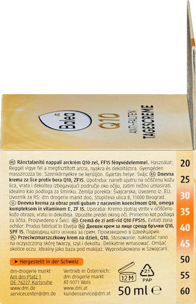 Nährwerte und Zutaten dm Balea Q10 (50 ml, Tagescreme, SPF 15)