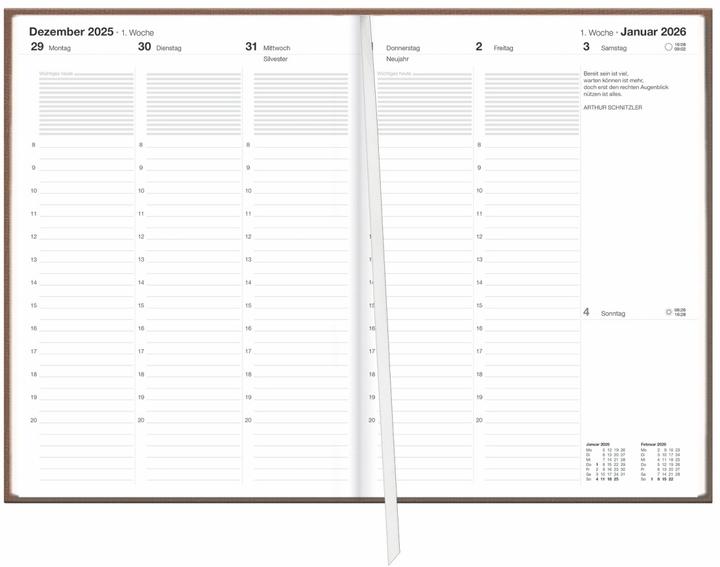 Image du produit Terminer A6, Leinen sand 2026 (A6, 1 semaine / 1 page)