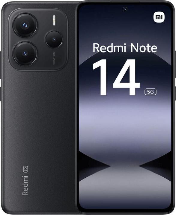 Actual product image Xiaomi Redmi Note 14 5G (128 GB, Midnight Black, 6.67", Dual SIM, 5G)