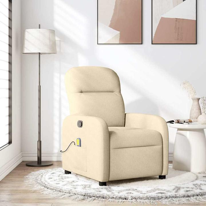 Actual product image vidaXL Massage chair cream fabric