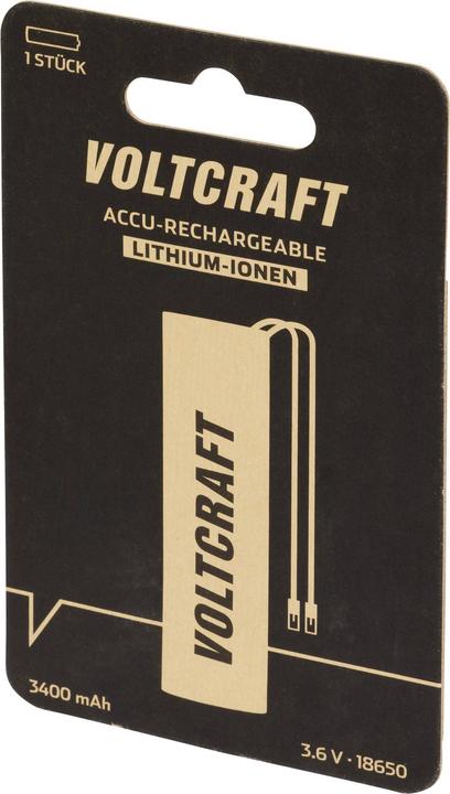 Actual product image Voltcraft VC-18650PCM Spezial-Akku 18650 Kabel Lithium 3.6 V 3400 mAh (1 pcs., 18650, 3400 mAh)