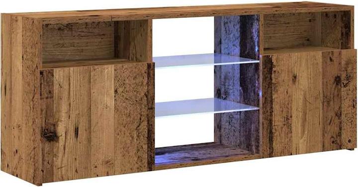 Produktbild VidaXL TV-Schrank mit LED-Leuchten Altholz-Optik 120x30x50 cm TV-Möbel (120 x 30 x 50 cm)