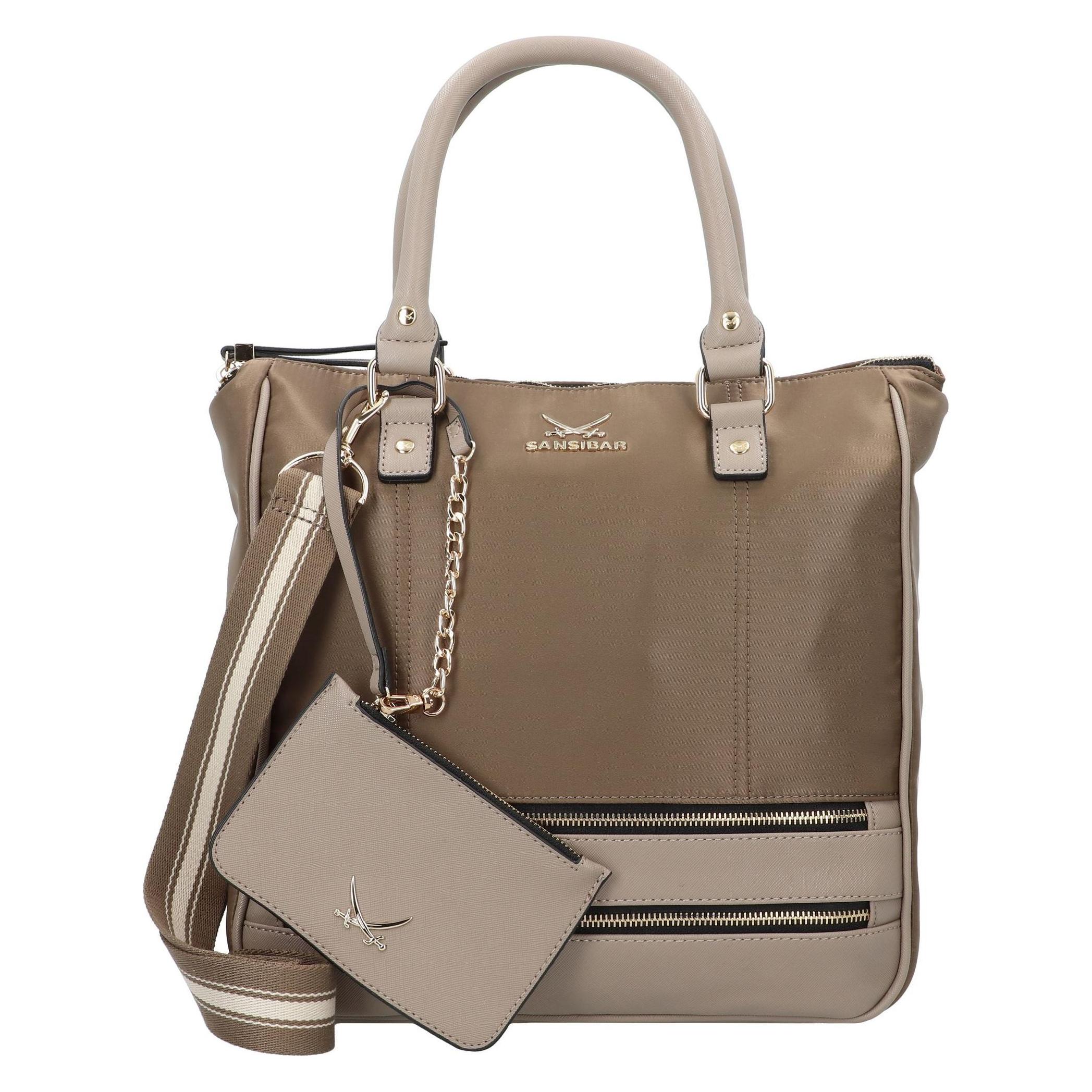 Sansibar, Unisex, Handtasche, Handtasche 34 Cm, Beige, Braun