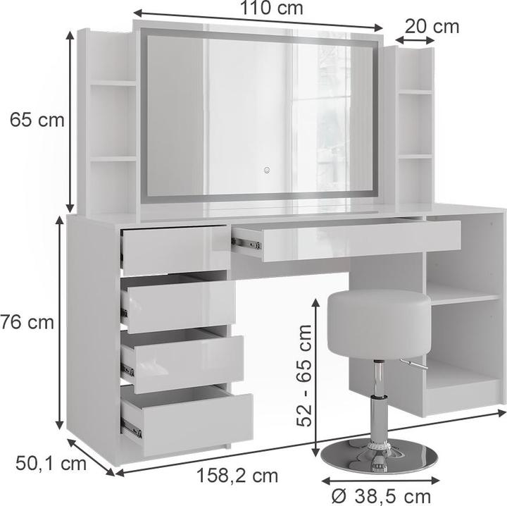Actual product image Vicco Sherry (158.20 x 50.10 x 76 cm)