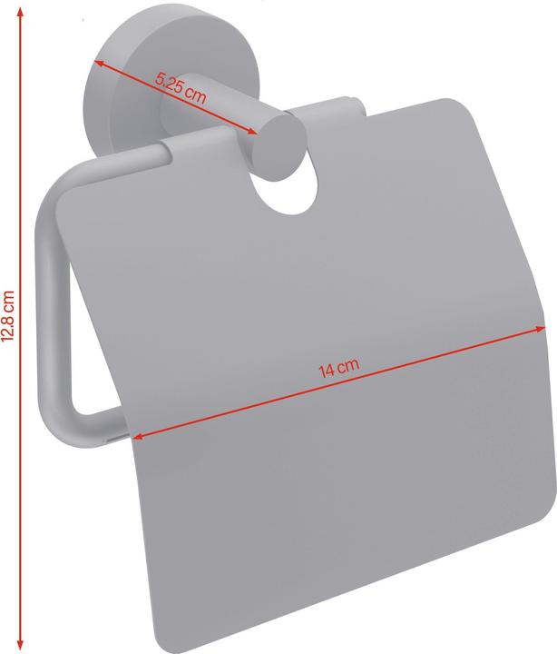 Actual product image tesa MOON BLACK toilet roll holder with lid incl. adhesive solution without drilling