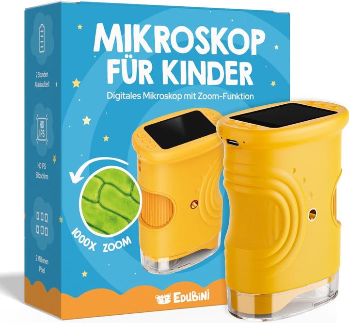 Edubini Digitales Kinder-Mikroskop mit HD-Bildschirm