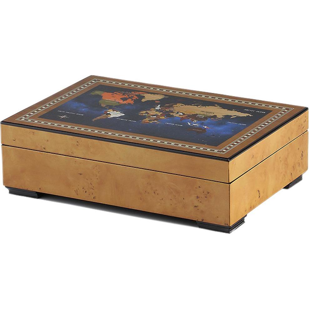 Rothenschild, Portagioielli, Scatola per orologi RS-2392-6MAP per 6 orologi + minuteria, Beige, Blu, Grigio