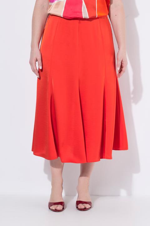 Produktbild Ulla Popken Satin-Maxirock, Glocken-Silhouette, Elastikbund (58, 60)