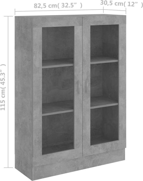 Actual product image vidaXL Vitrinenschrank (82.50 x 30.50 x 115 cm)