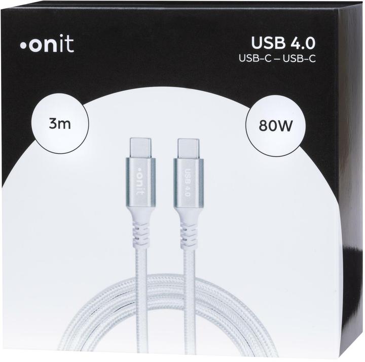 Actual product image Onit USB4 cable Pro USB C - USB C 3 (3 m, USB 4.0, 80 W)