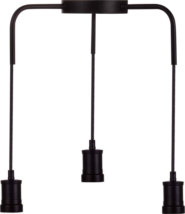 Immagine prodotto Luxula Lampada a sospensione Industrial a 3 fiamme, per 3 x E27, metallo, cavo tessile da 1,5 m, nero (E27)