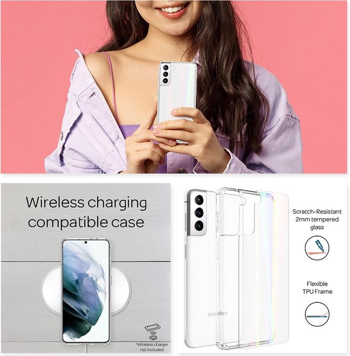 Produktbild Nalia Klare Hartglas Handyhülle (Samsung Galaxy S21+)