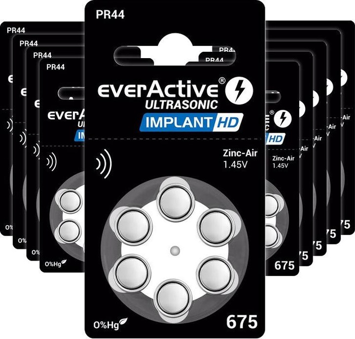 Immagine prodotto Everactive Impianto a ultrasuoni HD 675 - Batterie per apparecchi acustici (60 pz., PR44)