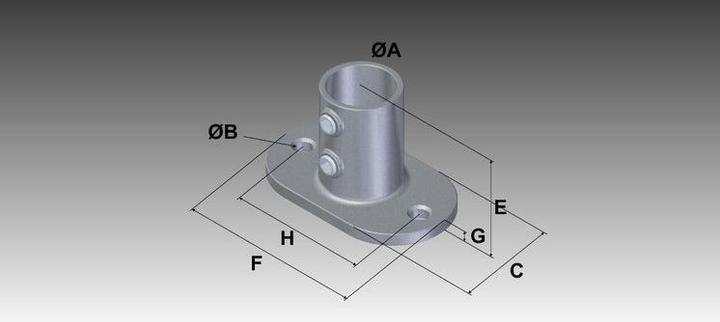 Actual product image Averde Rohrverbinder Boden - Wand - Deckenflansch 1" (33,7 mm)