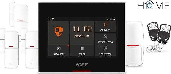 Produktbild iGet HOME X5 Advanced - Domovní Wi-Fi smart alarm s LCD, kompletní set, podpora Tuya