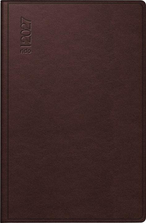 Produktbild rido/idé 7016168277 Taschenkalender Mod. partner/Industrie I 2027 A7, Leder, dunkelrot (A7)